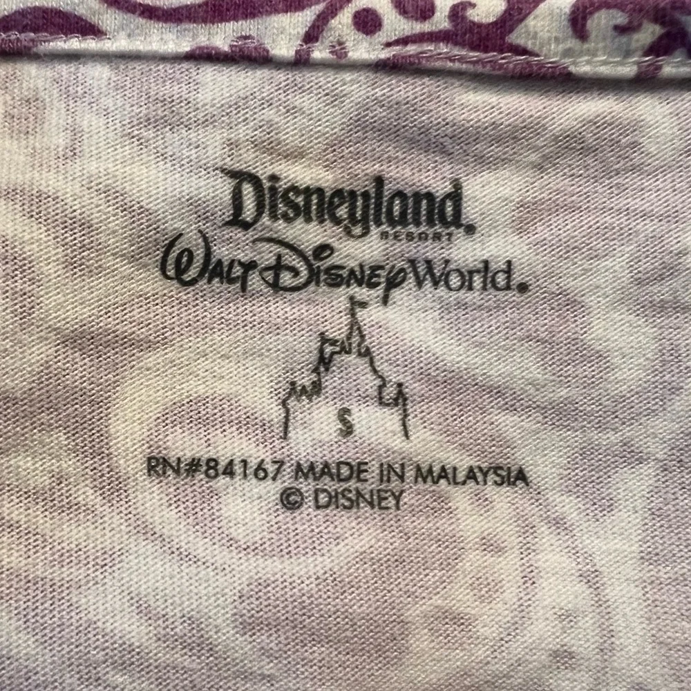 Disneyland Resort Kid Dress Sleeveless Hawaiian Print Minnie Purple White Small